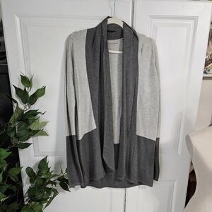 Gray and White Women's Sweater Cardigan